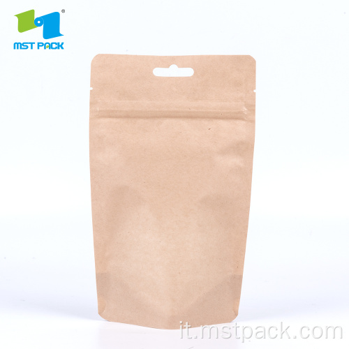 Sacchetto di carta Kraft personalizzato finestra Stand Up Bag